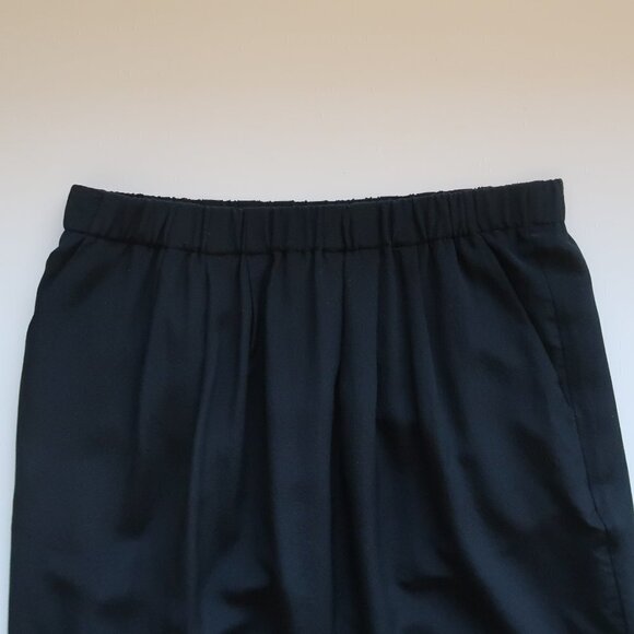 Madewell Black 100% Silk Mid-length Straight Island Skirt Elastic Waist XS - Picture 6 of 10